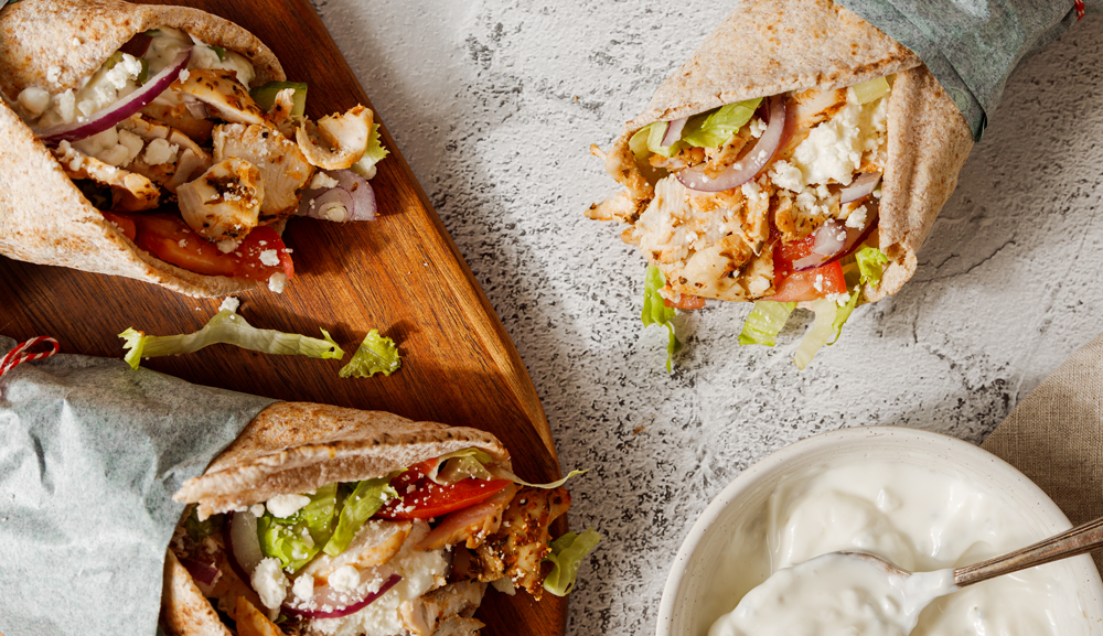 Chicken Souvlaki Pita Wrap